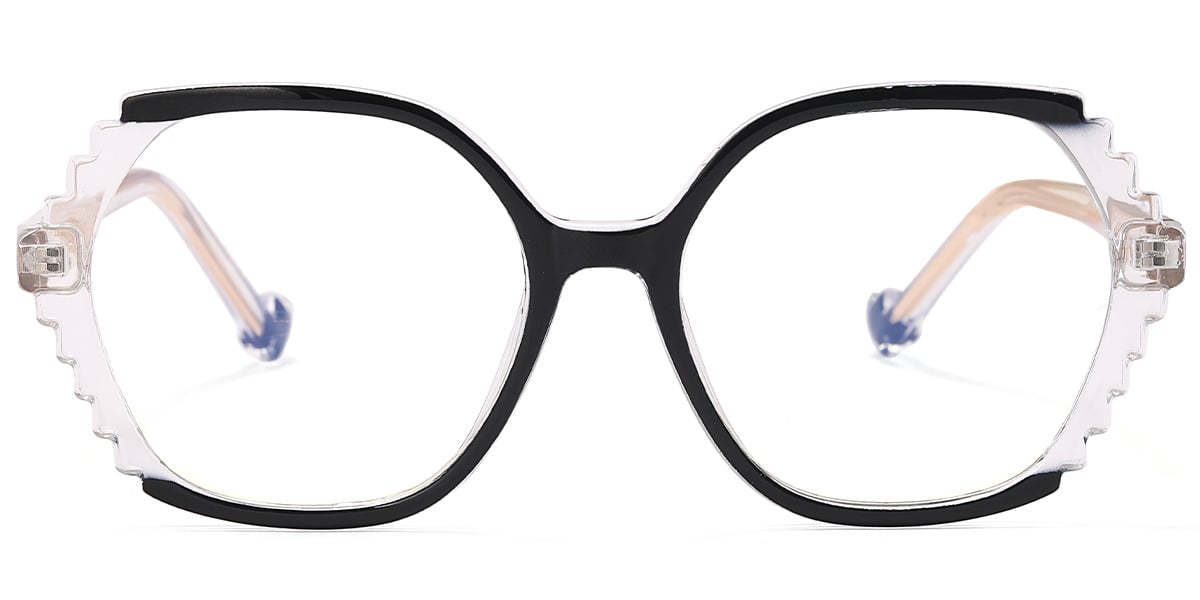 Geometric Blue Light Blocking Glasses black