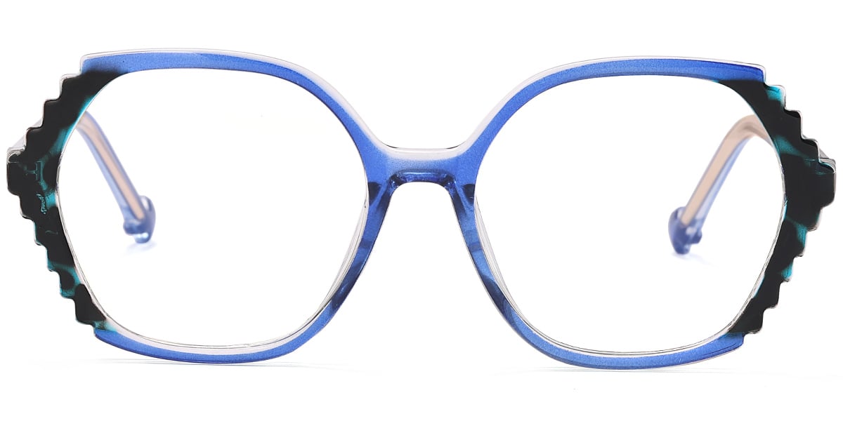 Geometric Blue Light Blocking Glasses pattern-blue