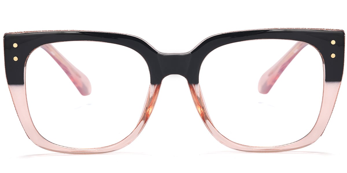 Square Blue Light Blocking Glasses black-pink