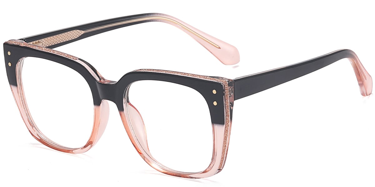 Square Blue Light Blocking Glasses black-pink