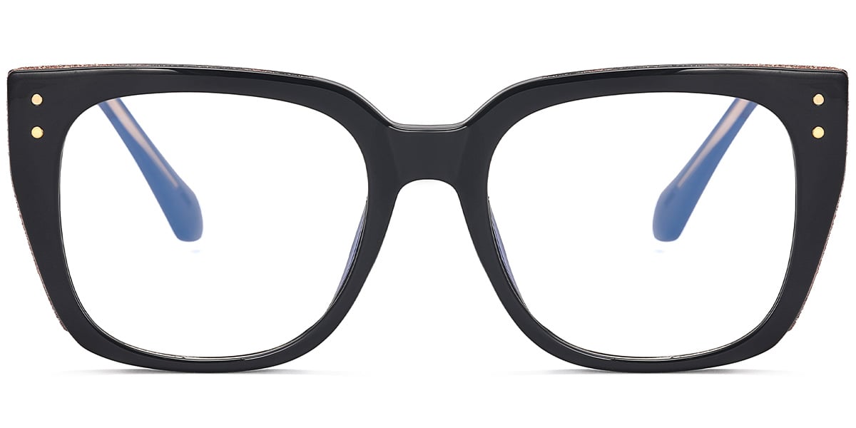 Square Blue Light Blocking Glasses black