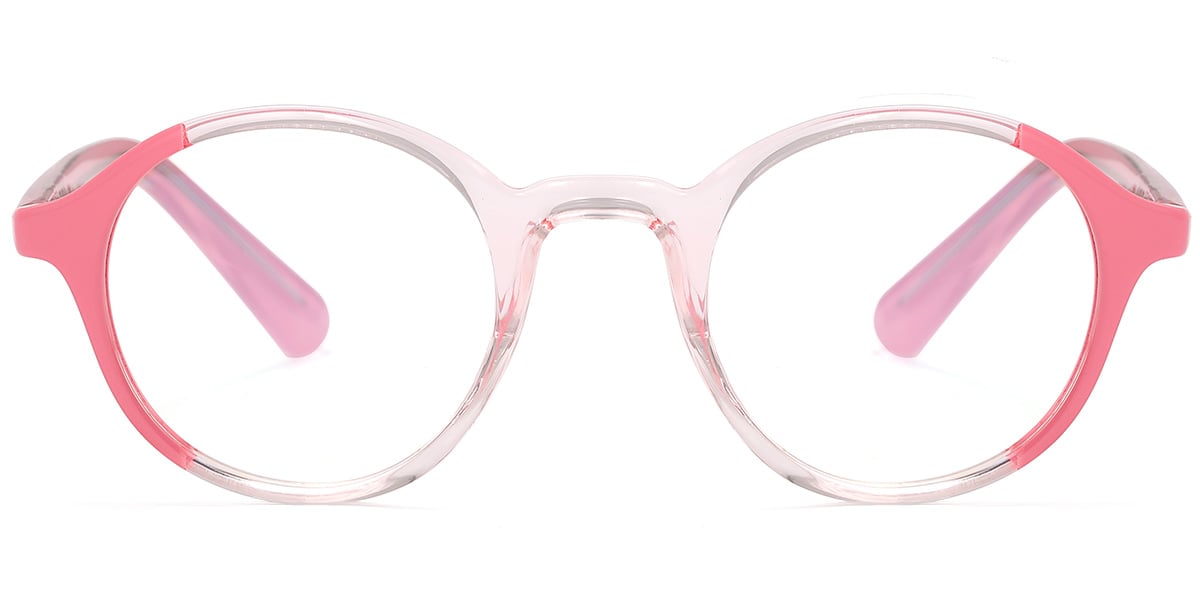 Kid's Round Blue Light Blocking Glasses translucent-pink