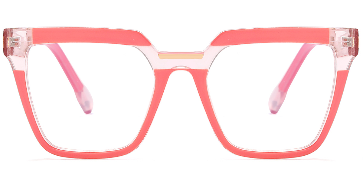 Square Blue Light Blocking Glasses pattern-pink
