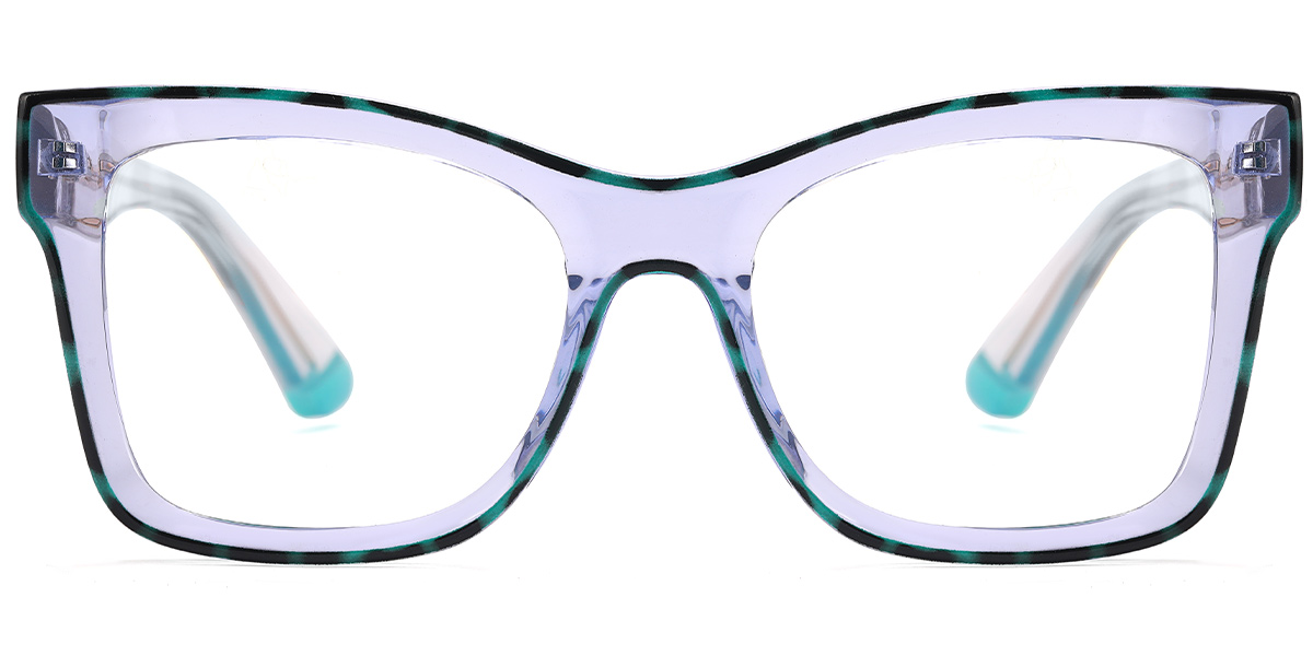 Square Blue Light Blocking Glasses pattern-blue