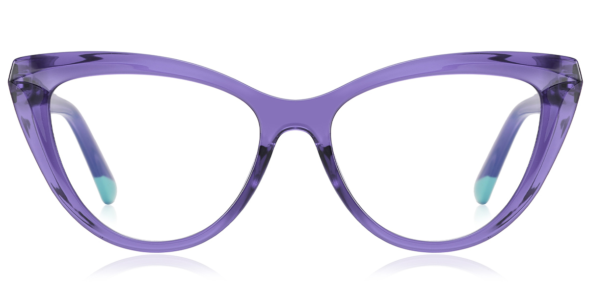 Geometric Blue Light Blocking Glasses translucent-purple