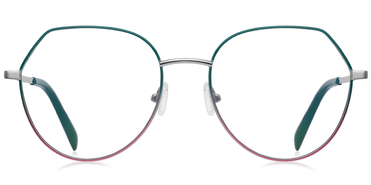 Geometric Blue Light Blocking Glasses gradient_green