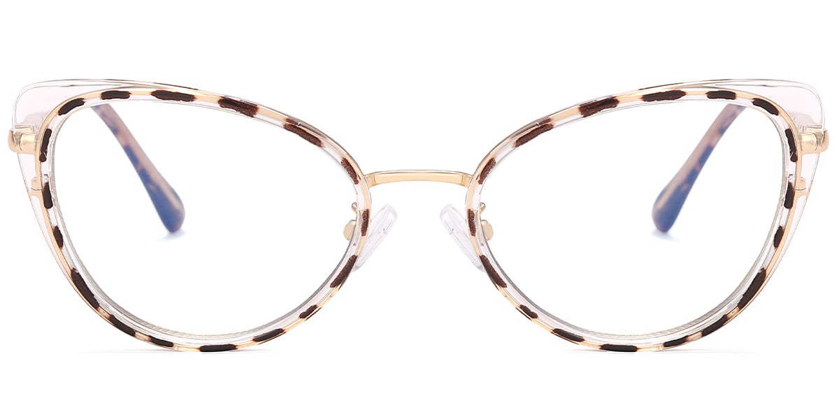 Geometric Blue Light Blocking Glasses tortoiseshell-translucent