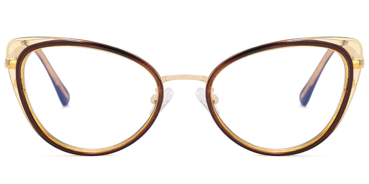 Geometric Blue Light Blocking Glasses translucent-coffee