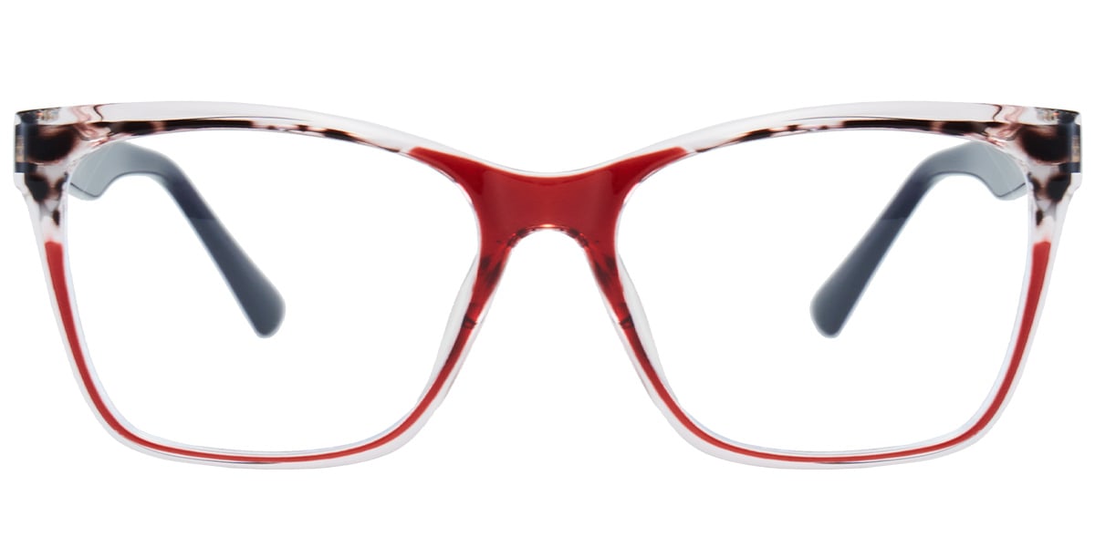 Acetate Square Blue Light Blocking Glasses pattern-red