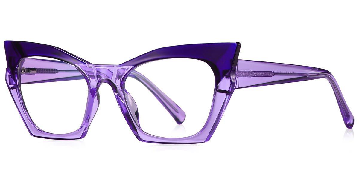 Square Blue Light Blocking Glasses pattern-purple