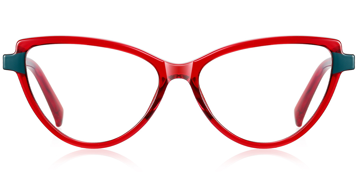 Cat Eye Blue Light Blocking Glasses translucent-red