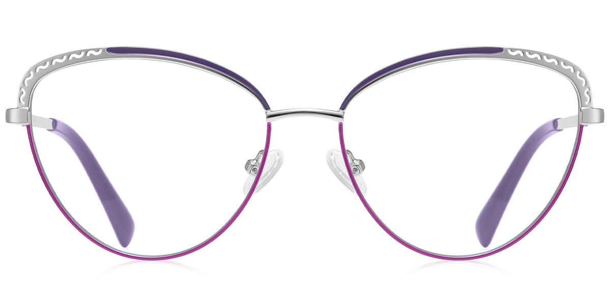 Geometric Blue Light Blocking Glasses pattern-purple