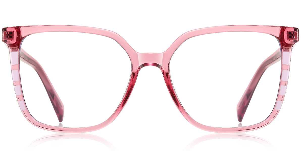 Square Blue Light Blocking Glasses pattern-pink