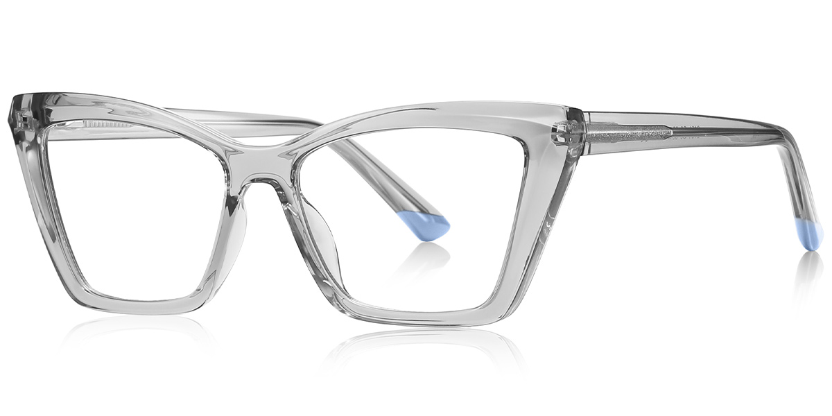 Rectangle Blue Light Blocking Glasses translucent-grey
