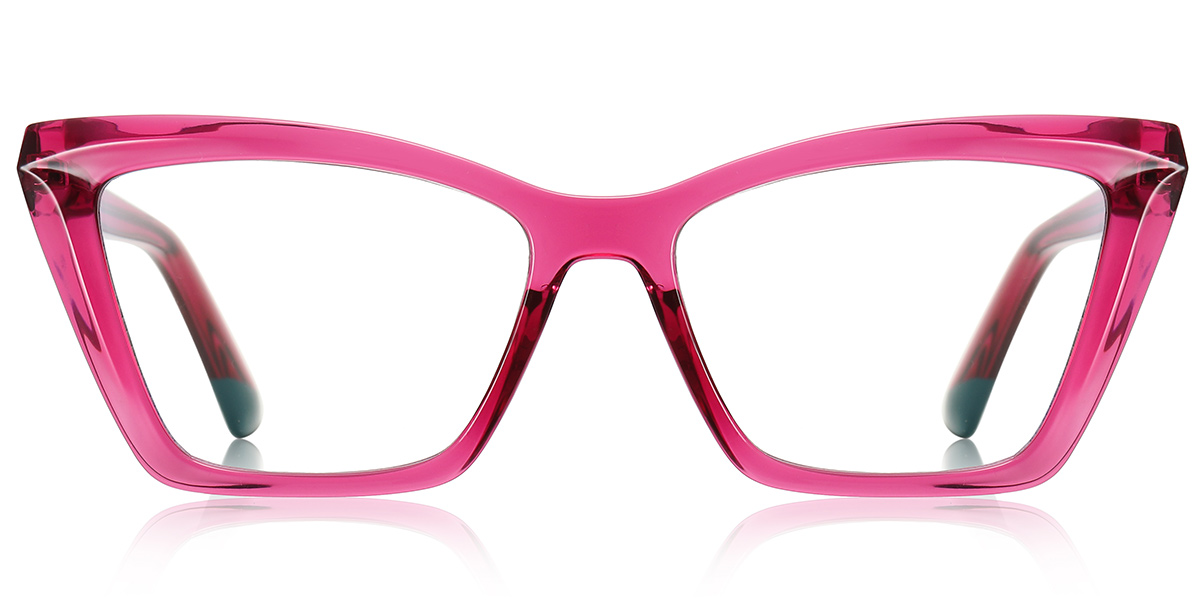 Rectangle Blue Light Blocking Glasses translucent-rose