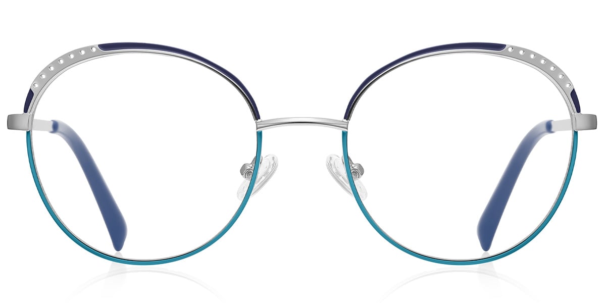 Oval Blue Light Blocking Glasses pattern-blue