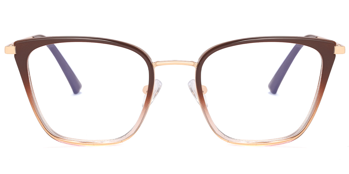 Square Blue Light Blocking Glasses gradient_brown