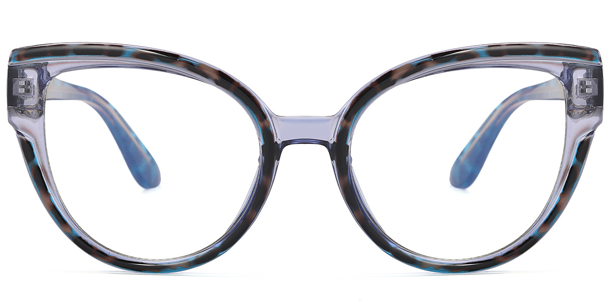 Cat Eye Blue Light Blocking Glasses pattern-blue