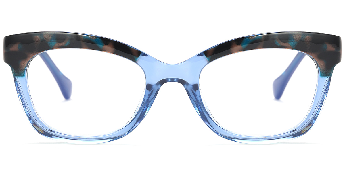 Rectangle Blue Light Blocking Glasses pattern-blue