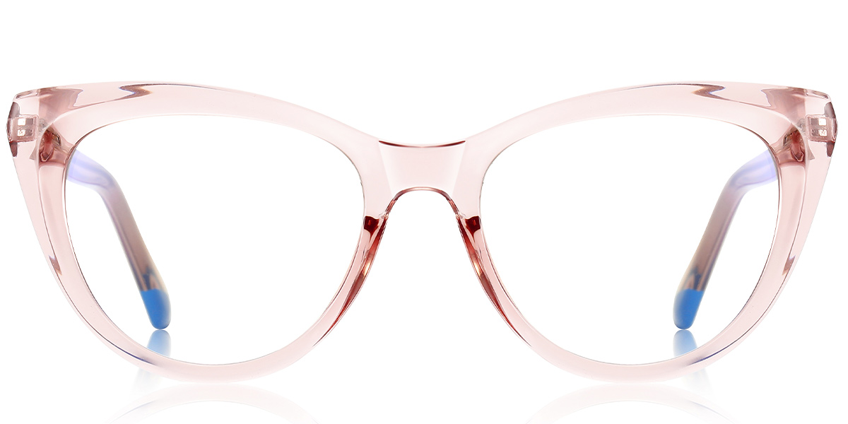 Cat Eye Blue Light Blocking Glasses translucent-pink
