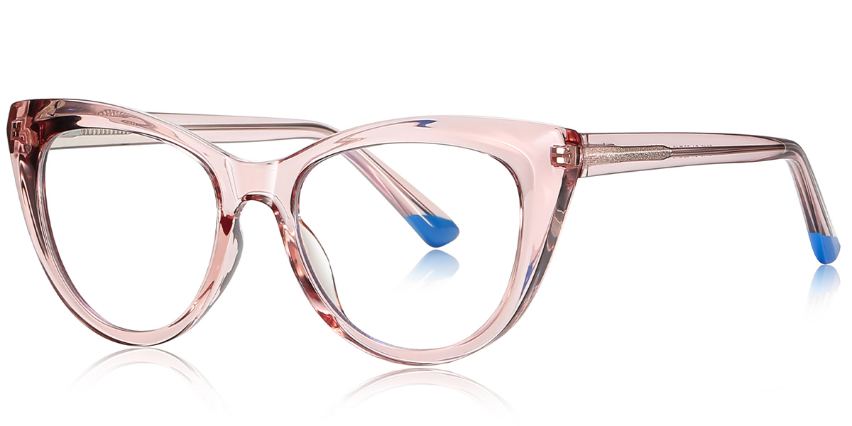 Cat Eye Blue Light Blocking Glasses translucent-pink