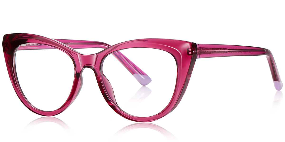 Cat Eye Blue Light Blocking Glasses translucent-rose