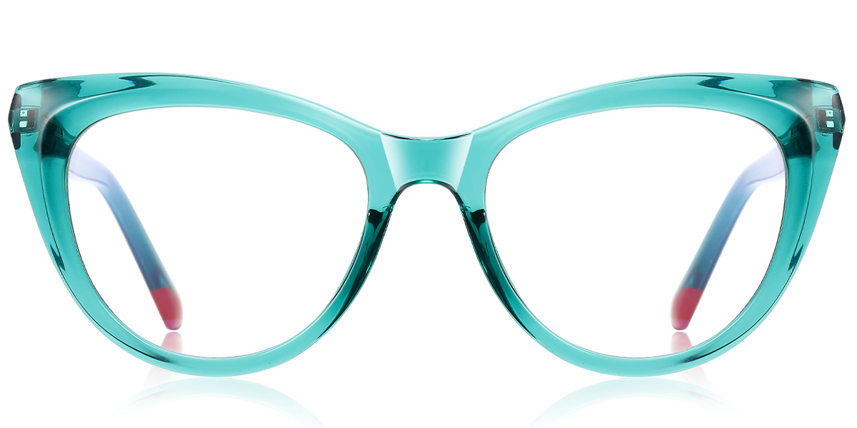 Cat Eye Blue Light Blocking Glasses translucent-green