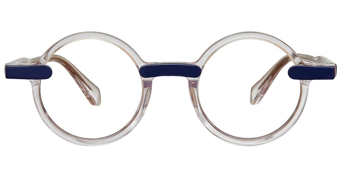 Acetate Round Blue Light Blocking Glasses pattern-translucent