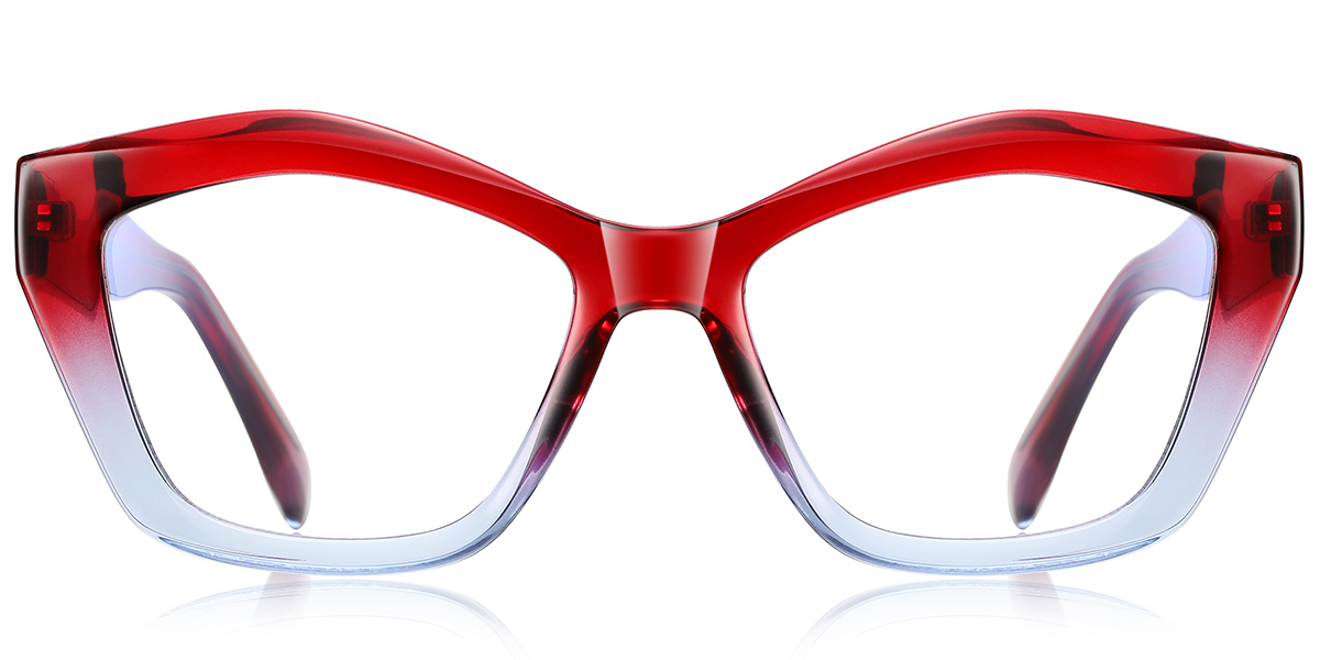 Geometric Blue Light Blocking Glasses gradient_red