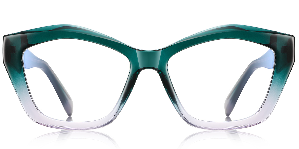 Geometric Blue Light Blocking Glasses gradient_green