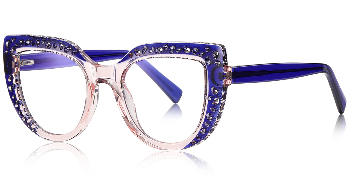 Geometric Blue Light Blocking Glasses pattern-purple
