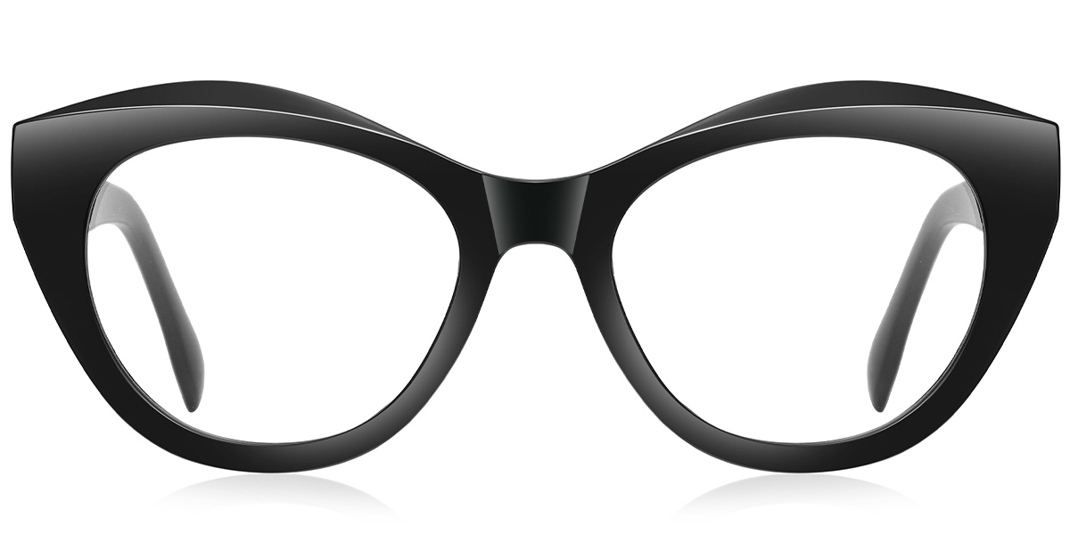 Oval Blue Light Blocking Glasses black