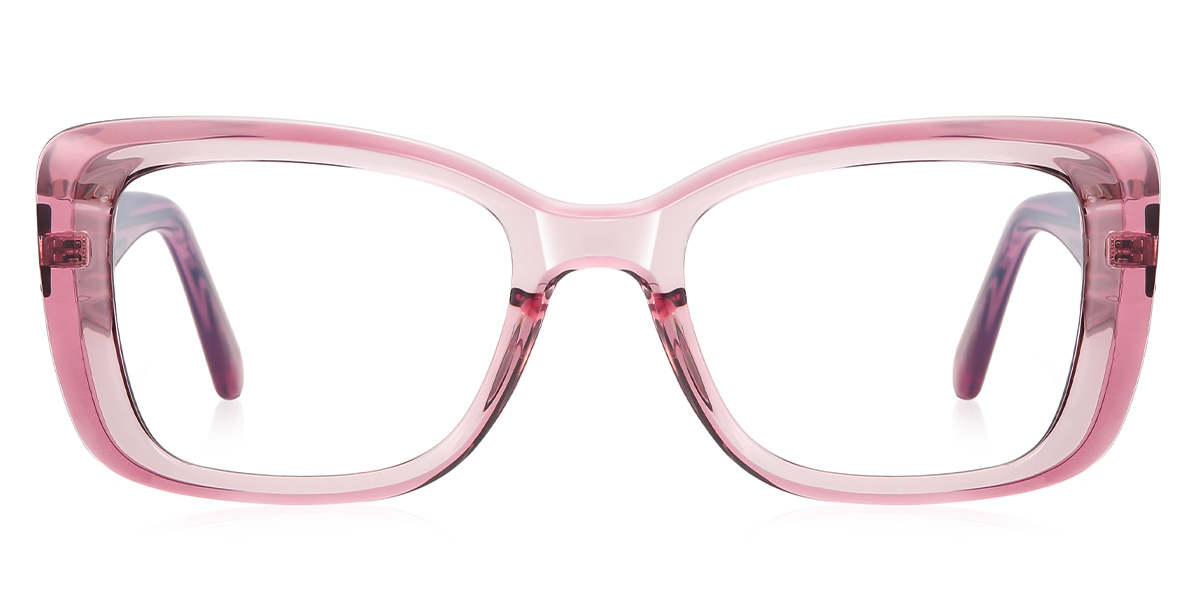 Rectangle Blue Light Blocking Glasses translucent-pink