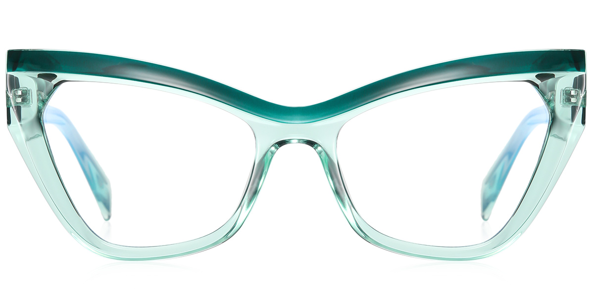 Cat Eye Blue Light Blocking Glasses pattern-green