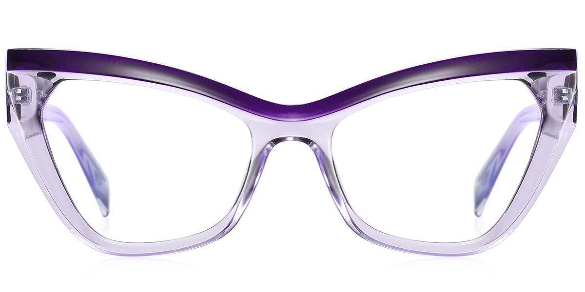 Cat Eye Blue Light Blocking Glasses pattern-purple