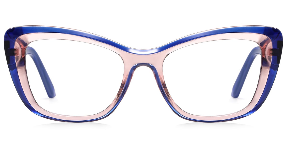 Square Blue Light Blocking Glasses translucent-pink
