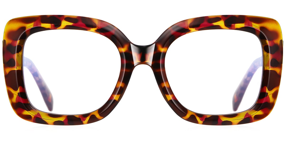 Square Blue Light Blocking Glasses tortoiseshell