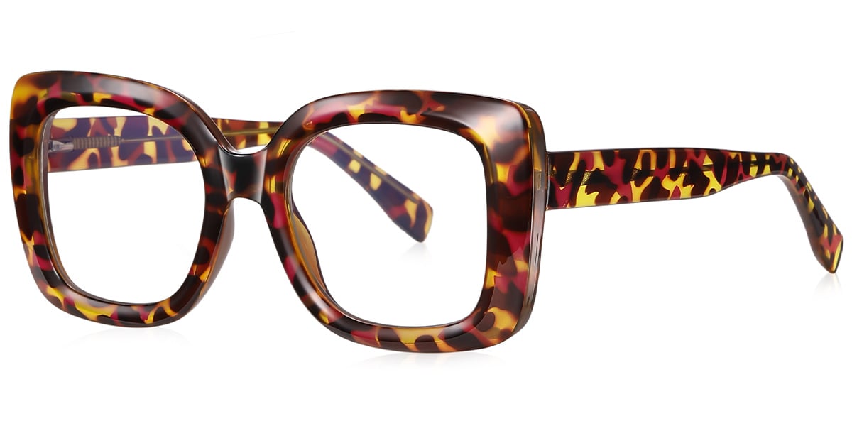 Square Blue Light Blocking Glasses tortoiseshell