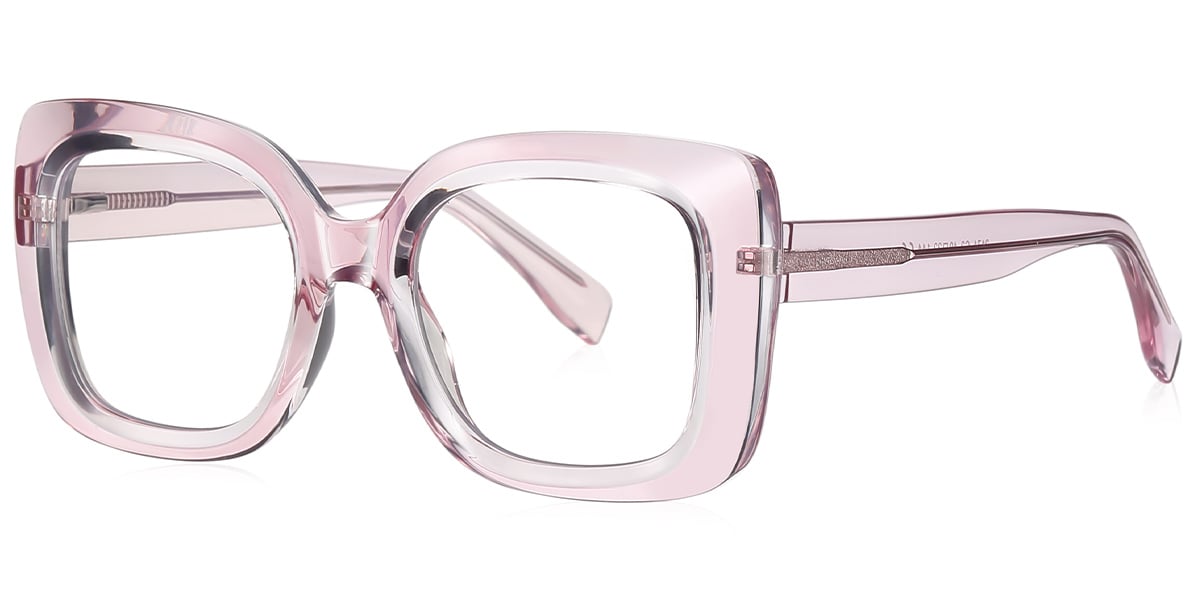 Square Blue Light Blocking Glasses pink