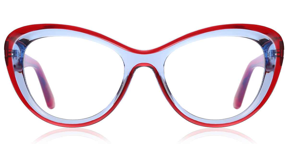 Butterfly Blue Light Blocking Glasses translucent-red