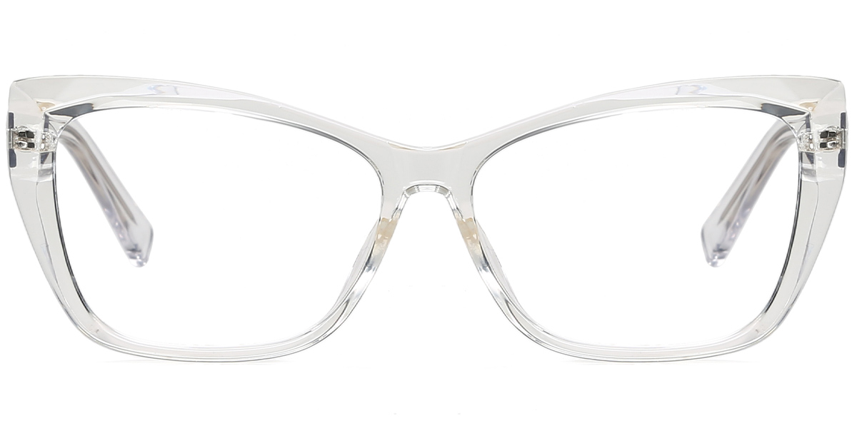 Rectangle Blue Light Blocking Glasses translucent-white