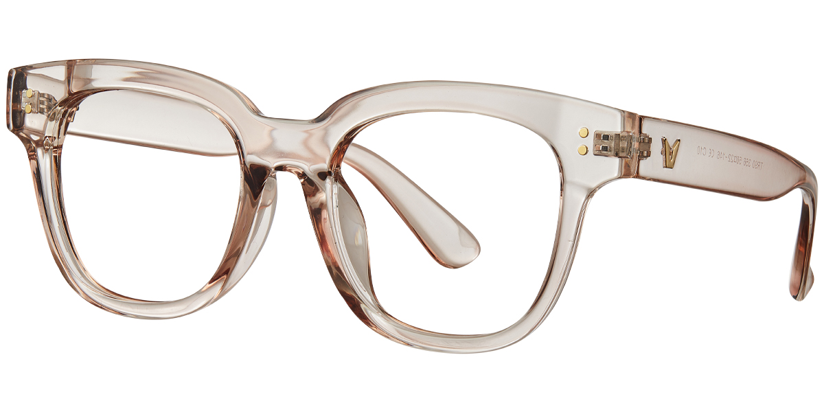 Square Blue Light Blocking Glasses translucent-pink