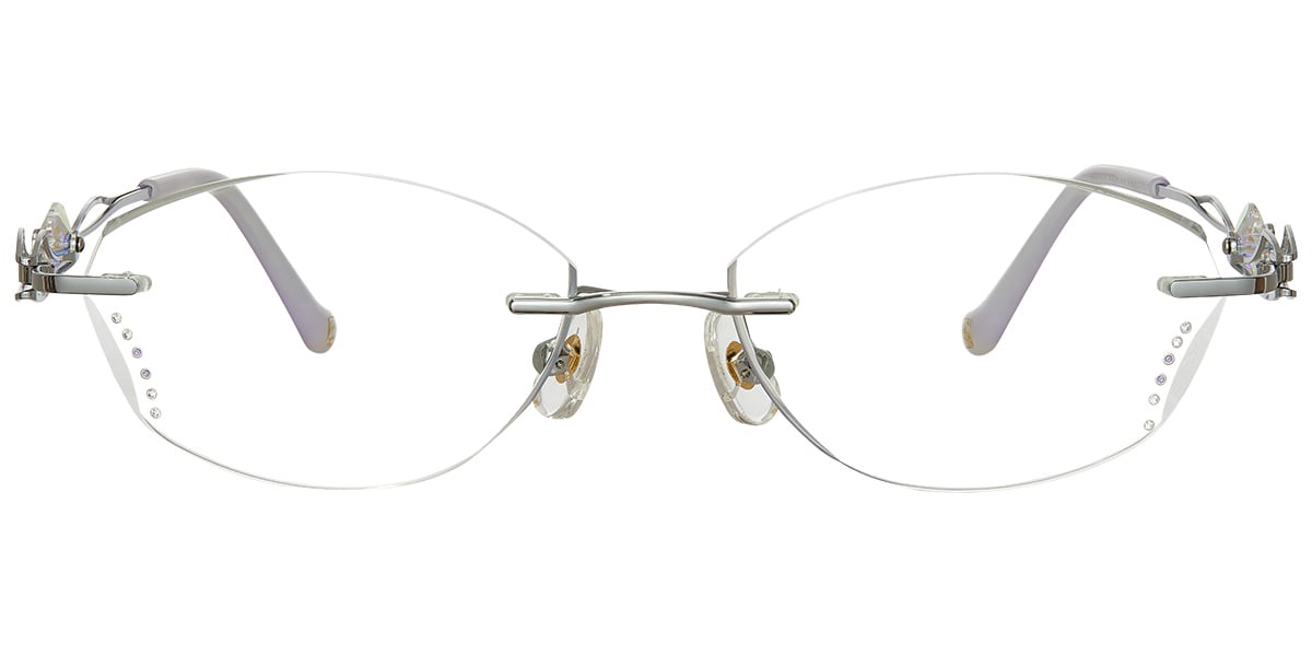 Geometric Rimless Blue Light Blocking Glasses silver