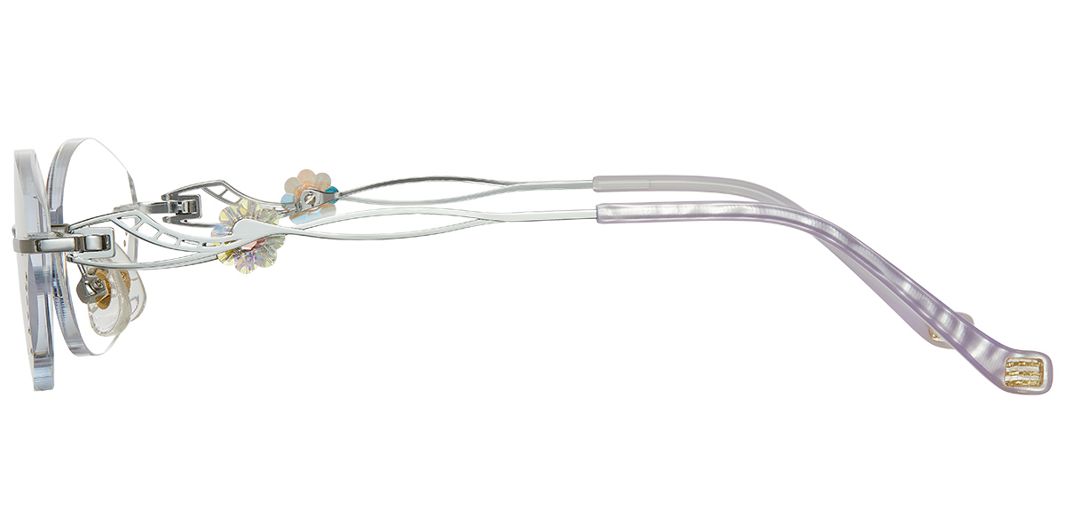 Geometric Rimless Blue Light Blocking Glasses silver