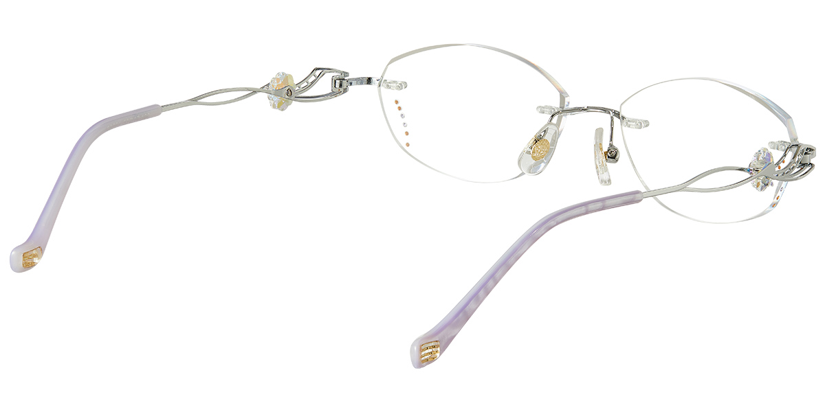 Geometric Rimless Blue Light Blocking Glasses silver