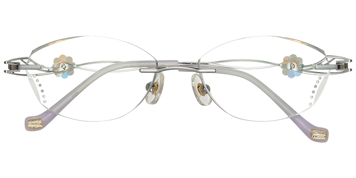Geometric Rimless Blue Light Blocking Glasses silver
