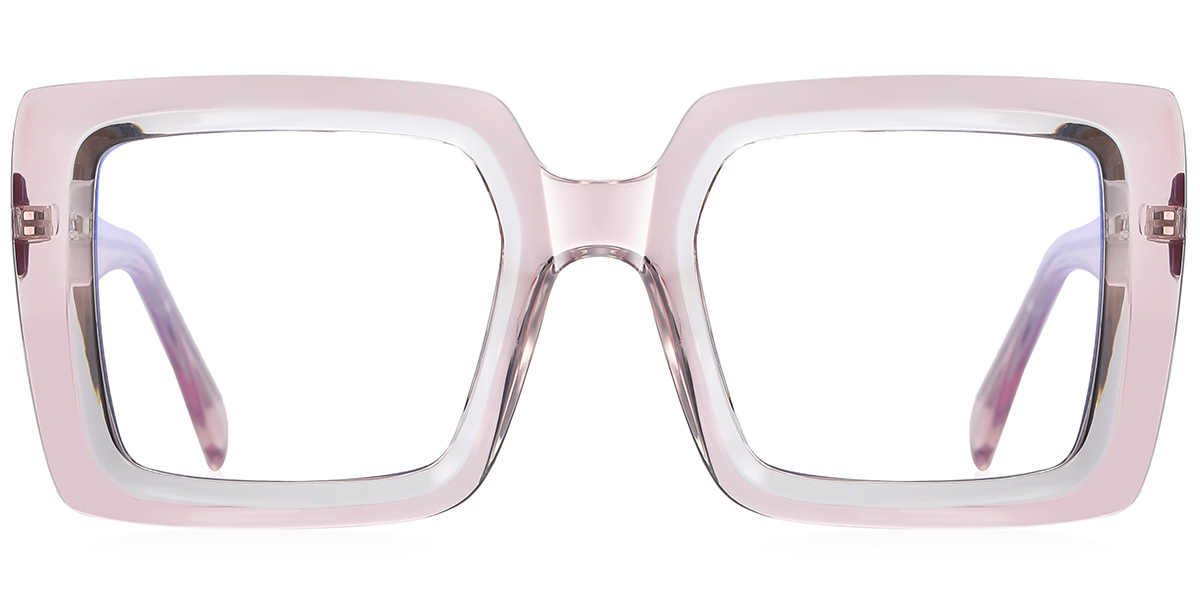 Square Blue Light Blocking Glasses translucent-pink