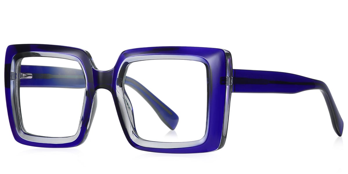 Square Blue Light Blocking Glasses translucent-blue