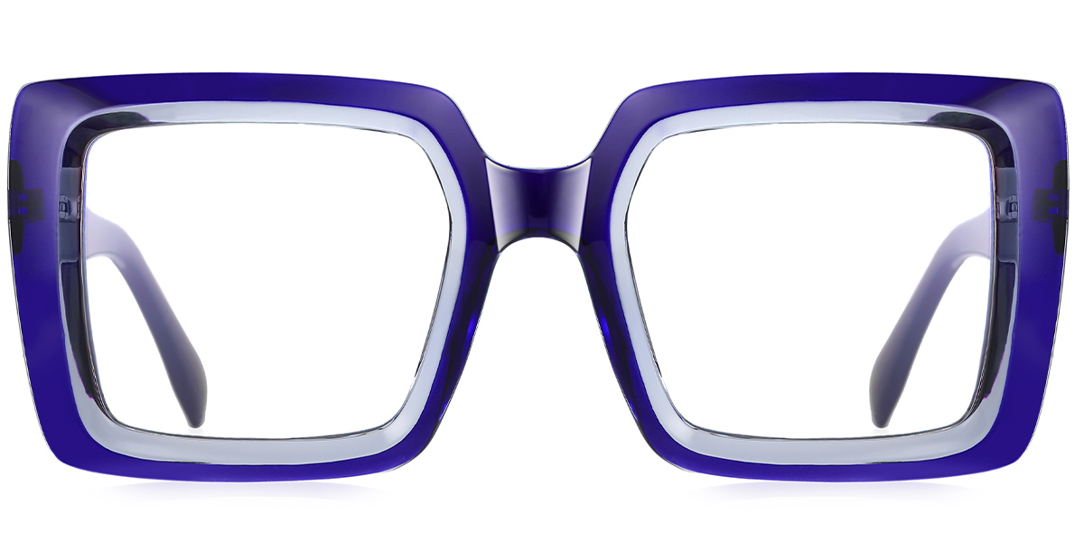 Square Blue Light Blocking Glasses translucent-blue