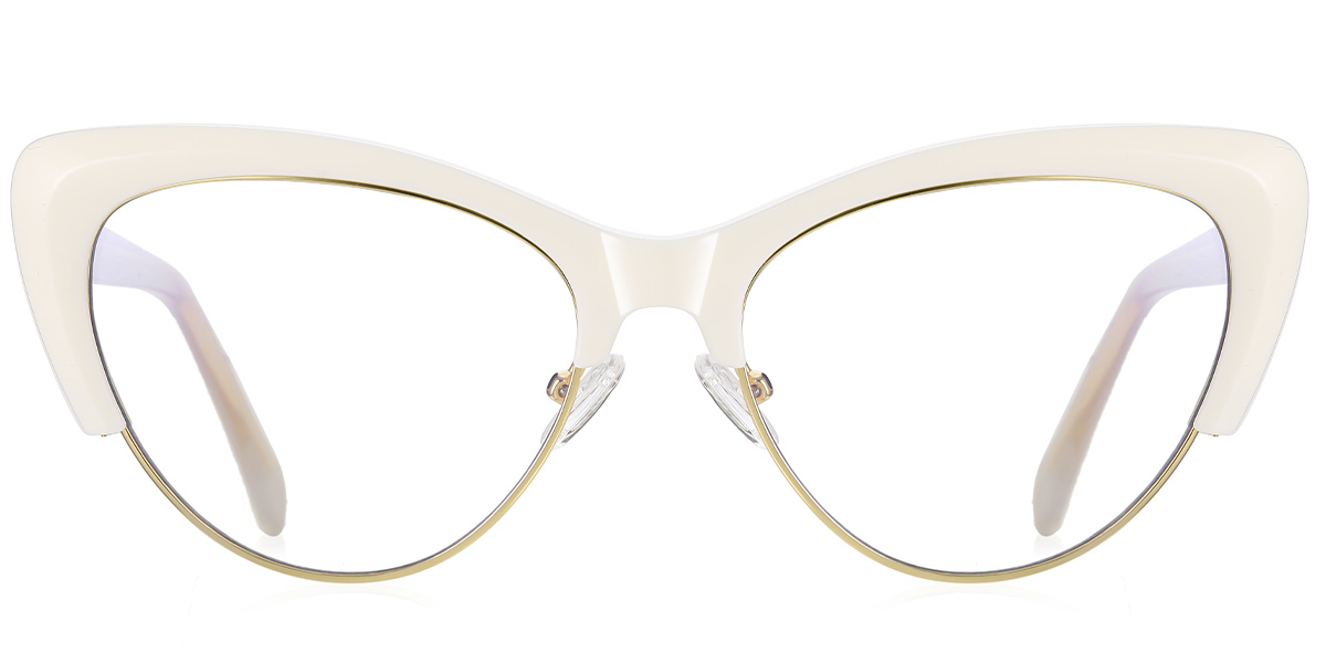 Cat Eye Blue Light Blocking Glasses white